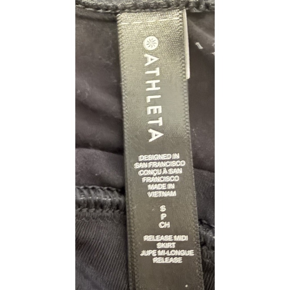 Athleta Release Midi Skirt Black Draped Wrap Athleisure Travel Womens Small - Picture 5 of 10